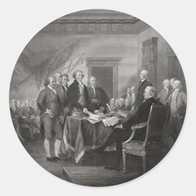 Declaration of Independence Classic Round Sticker (Front)