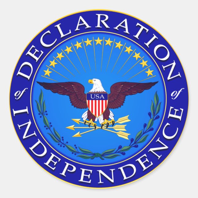 Declaration Of Independence Classic Round Sticker (Front)