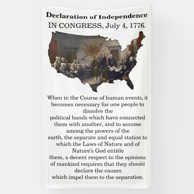 Declaration of Independence CONGRESS, July 4, 1776 Banner (Vertical)
