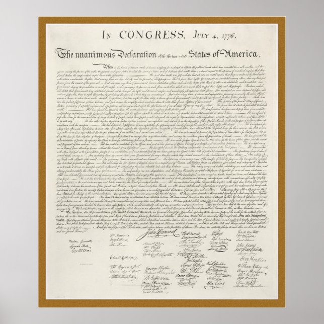 Declaration of Independence engraving poster (Front)