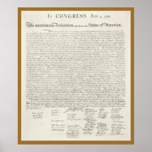 Declaration of Independence engraving poster