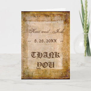 Declaration of Independence 📜 Historical Parchmen Thank You Card