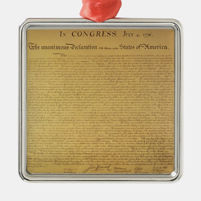 Declaration of Independence Metal Ornament (Front)
