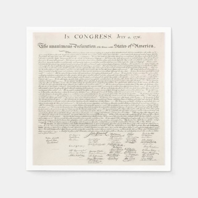 Declaration Of Independence Napkin (Front)