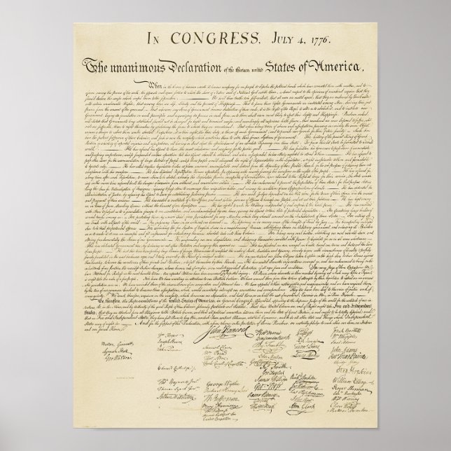 Declaration of independence poster (Front)
