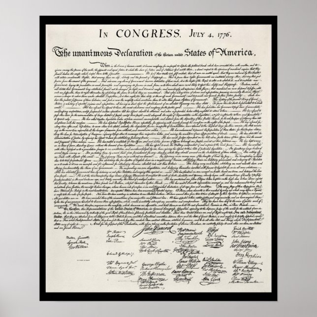 Declaration of Independence Poster (Front)