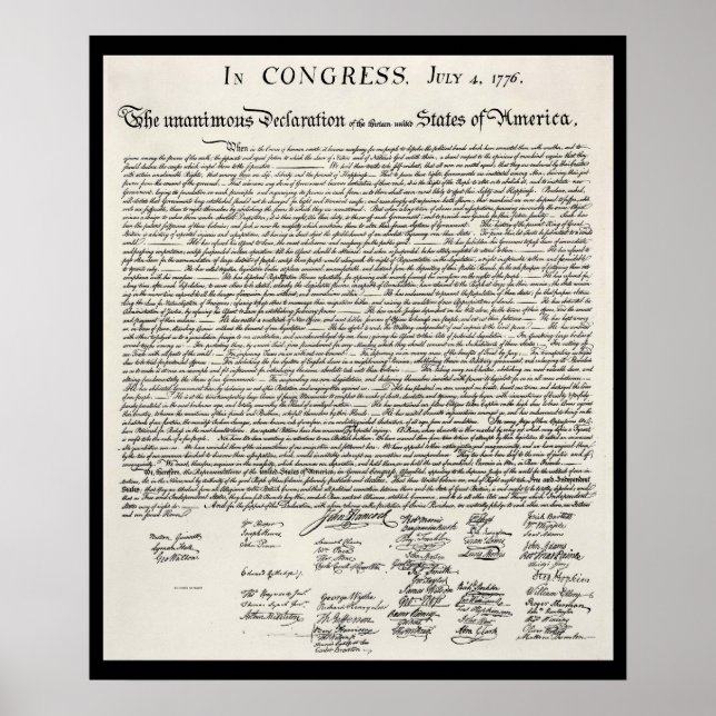 Declaration of Independence Poster (Front)