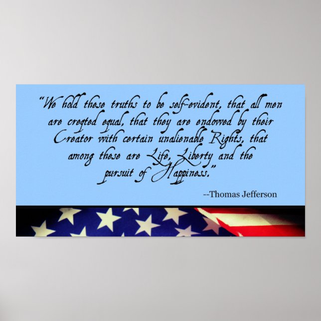 Declaration of Independence USA Flag Motif Poster (Front)