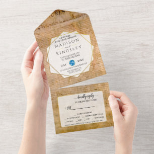 Declaration of Independence 📜 USA Parchment  All In One Invitation