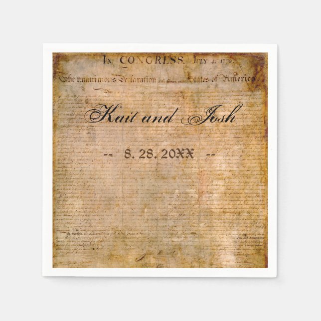Declaration of Independence 📜 Wedding Parchment  Napkin (Front)