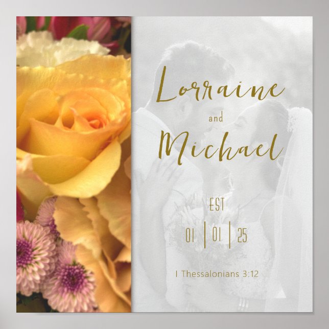 Declaration of Love Yellow Rose Picture Poster (Front)