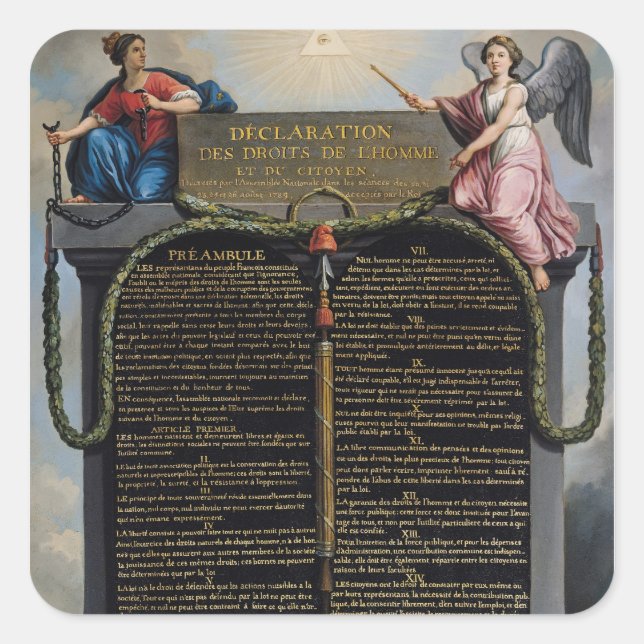 Declaration of the Rights of Man and Citizen Square Sticker (Front)