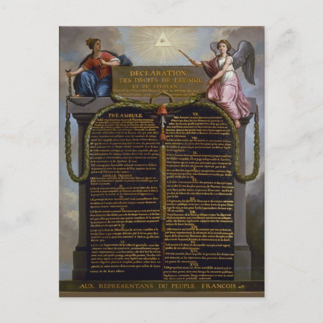 Declaration - Rights of Man and of the Citizen Postcard (Front)