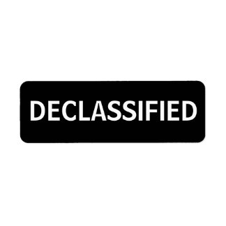 declassified return address label