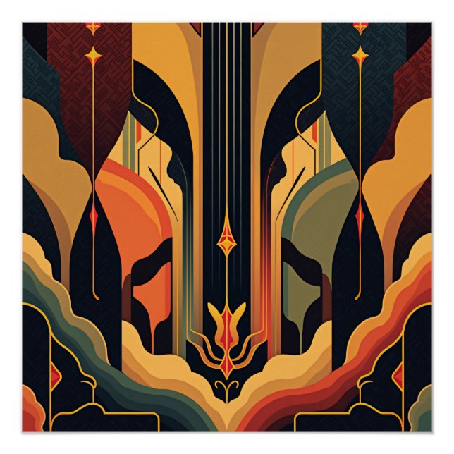 Deco Abstraction Glossy Poster (Front)