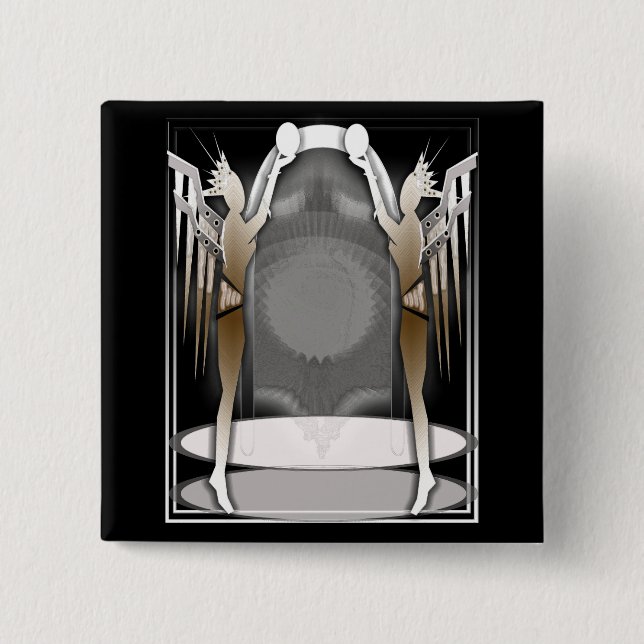 deco angels 15 cm square badge (Front)