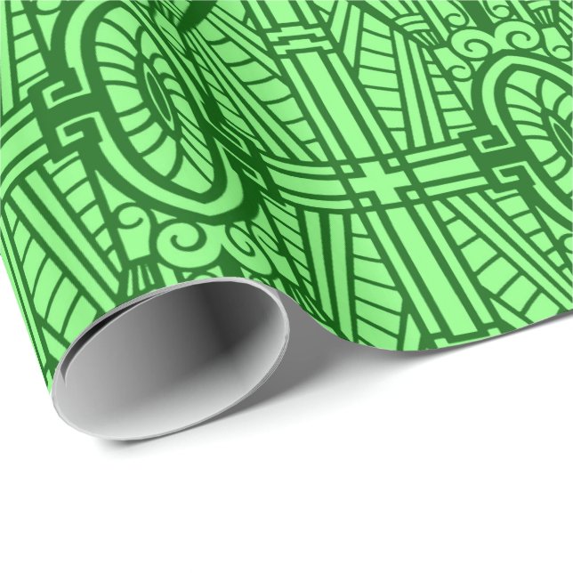 Deco Architectural Pattern, Light Jade Green Wrapping Paper (Roll Corner)
