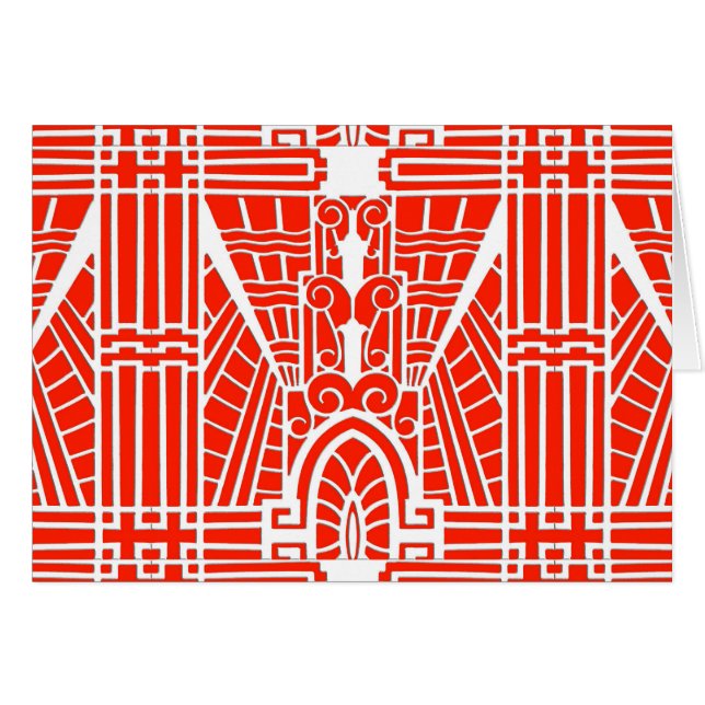 Deco Architectural Pattern, Mandarin Orange (Front Horizontal)