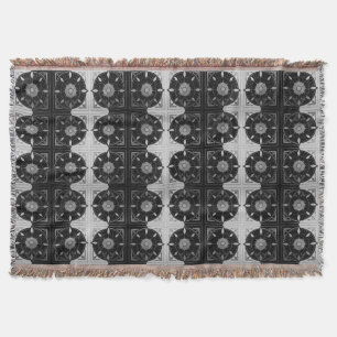 Deco B&W Rounded Pattern Throw Blanket