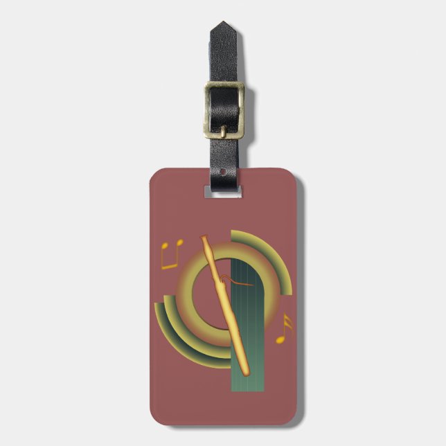Deco Bassoon Luggage Tag (Front Vertical)