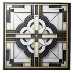  Deco Beautiful Black White Gold  Ceramic Tile