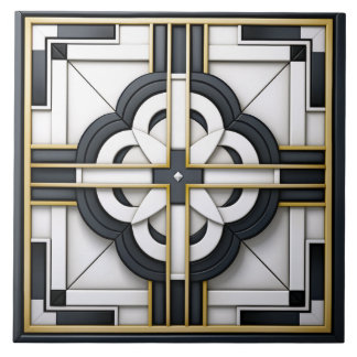  Deco Beautiful Black White Gold  Ceramic Tile