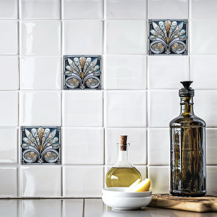 Deco Beautiful Black White Iridescent Glass Gold  Ceramic Tile