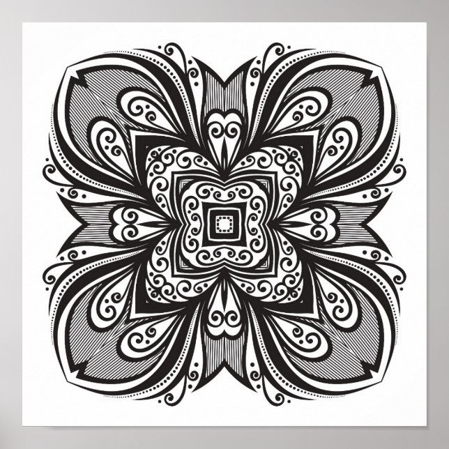 Deco Black Square Inspired 2 Poster (Front)