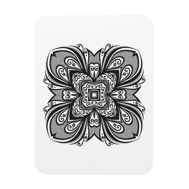 Deco Black Square Inspired Magnet (Vertical)