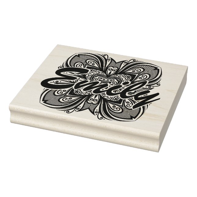 Deco Black Square Inspired Rubber Stamp (Stamp)