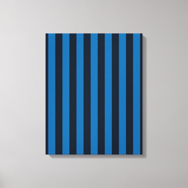 Deco Blue Vertical Stripes Canvas Print (Front)
