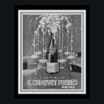 Deco Chauvet Freres Champagne Ad 16 x 20 Poster<br><div class="desc">Classy,  black and white Art Deco Champagne Ad for G. Chauvet Freres. 16 x 20</div>