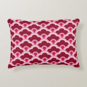 Deco Chinese Scallops, Burgundy Wine and Pink Decorative Cushion