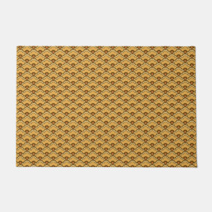 Deco Chinese Scallops, Mustard Gold and Brown Doormat