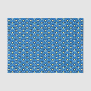 Deco Chinese Scallops, Ocean Blue and Indigo Tissue Paper