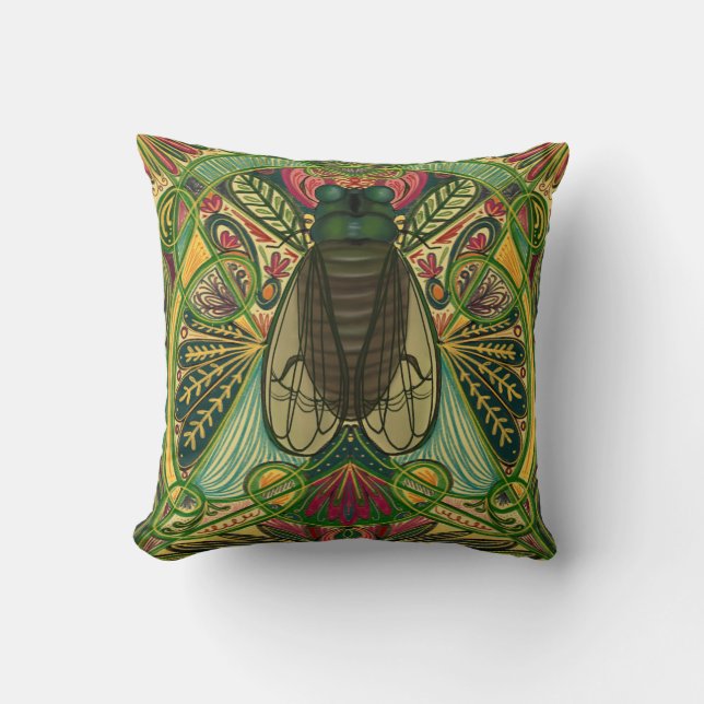 Deco Cicada Cushion (Front)
