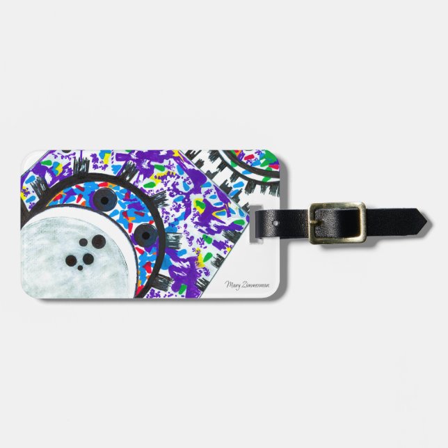 "Deco Cogs" luggage tag (Front Horizontal)