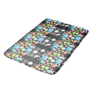 Deco Cubist Geometric Futuristic  Bath Mat