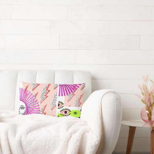 Deco Cubist Geometric Futuristic Lumbar Cushion (Couch)