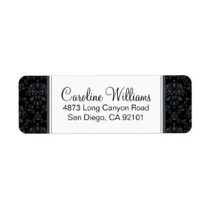 Deco Damask Return Address Label
