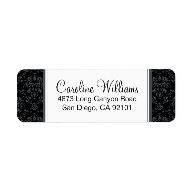 Deco Damask Return Address Label (Front)