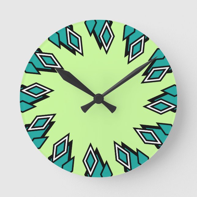 Deco Diamonds Round Clock (Front)
