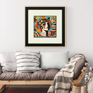 Deco Diva: A Geometric Tribute Poster