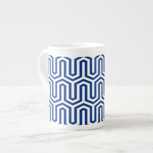 Deco Egyptian motif - cobalt blue and white Bone China Mug