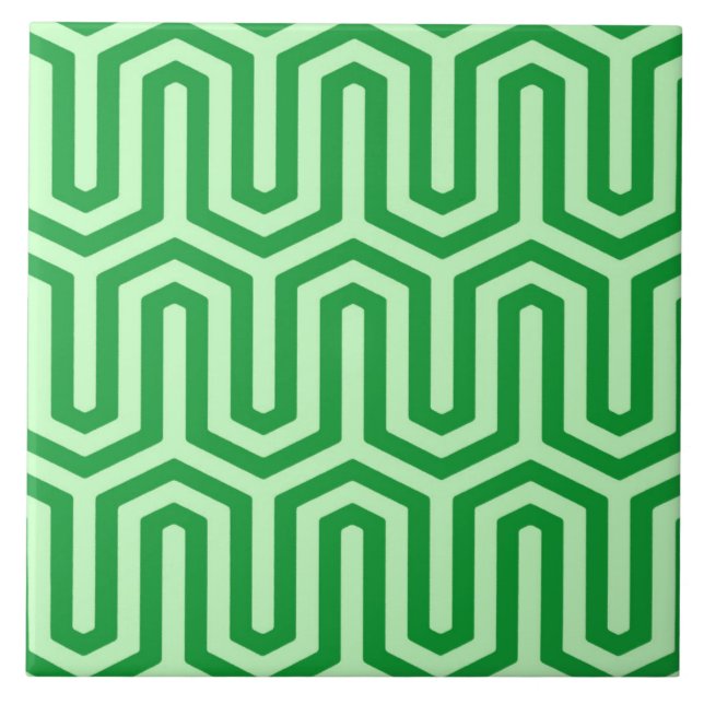 Deco Egyptian motif - jade green Tile (Front)