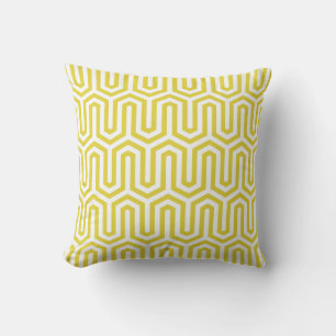Deco Egyptian motif - mustard gold and white Outdoor Cushion