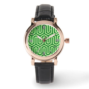 Deco Egyptian motif - pine green Watch