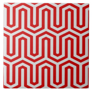 Deco Egyptian motif - red and grey Ceramic Tile