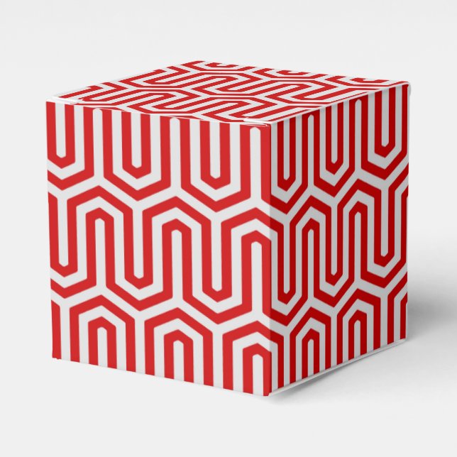 Deco Egyptian motif - red and grey Favour Box (Front Side)