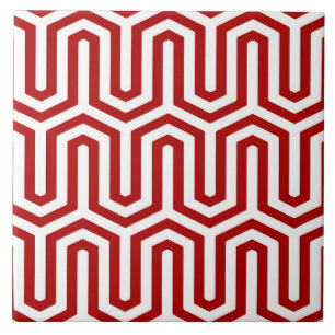 Deco Egyptian motif - red and white Tile